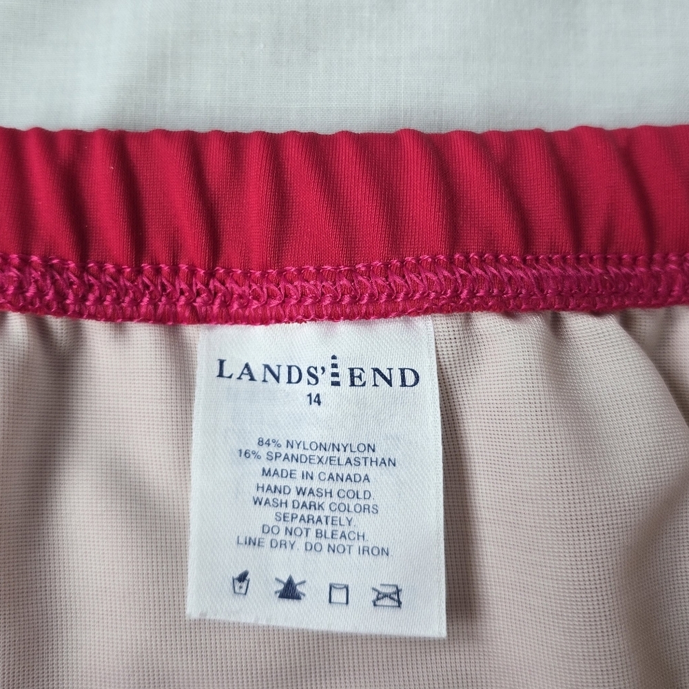 Lands' End▪️Raspberry Pink Bikini Swim Mid-Waist Full Coverage Bottoms - Picture 4 of 5